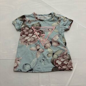 GUESS Kids Blue Floral and Butterfly Tee